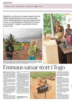 Emmaus satsar stort i Togo