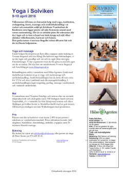Yoga i Solviken 26-27 september 2015