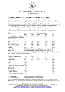 Domararvoden 2015 - Södermanlands FF