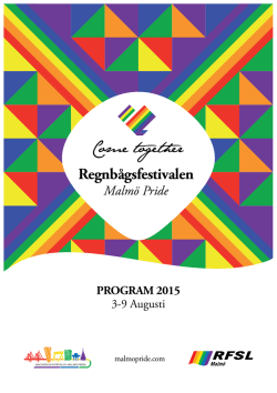 Ladda ner program - Regnbågsfestivalen Malmö Pride