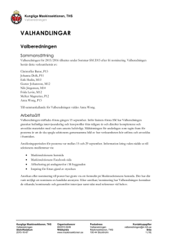 Valhandlingar Höst-SM 2015 - Kungliga Maskinsektionen, THS