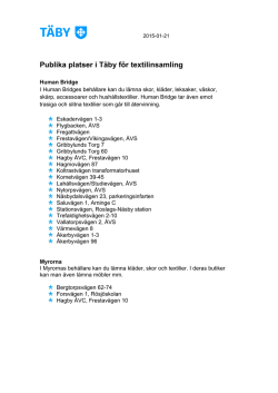 Publika platser i Täby för textilinsamling 20150121