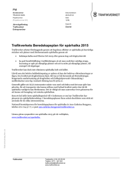 Trafikverkets beredskapsplan för spårhalka 2015