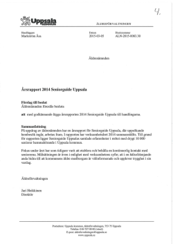 4. Årsrapport 2014 Seniorguide Uppsala