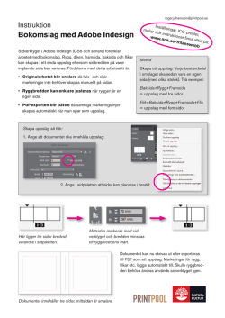 Instruktion Bokomslag med Adobe Indesign
