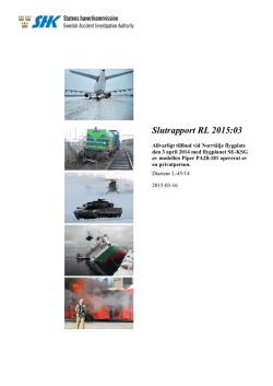Slutrapport RL 2015:03 - Statens haverikommission