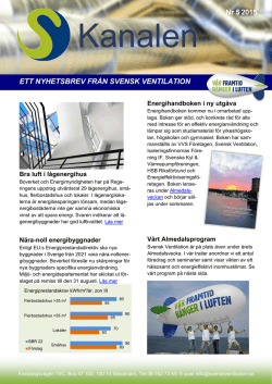 Kanalen nr 5 2015 - Svensk Ventilation