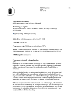 Utbildningsplan Officersprogrammet, Militärteknisk Profil