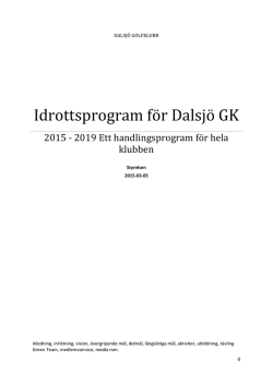 Dalsjö Golfklubbs verksamhetsplan för Handigolf ingående i