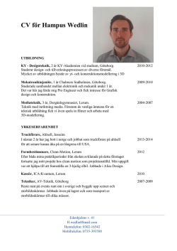 CV för Hampus Wedlin