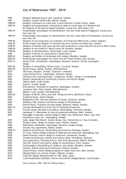 List of References 1987 - 2010