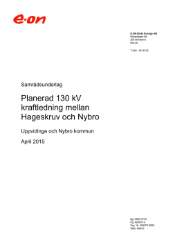 Planerad 130 kV kraftledning mellan Hageskruv och Nybro