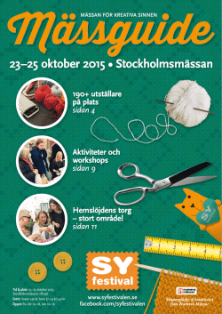 23–25 oktober 2015 • Stockholmsmässan