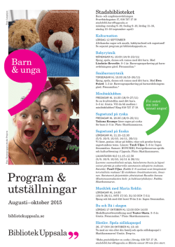 Bibliotek Uppsalas program för barn och unga, augusti