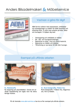 Broschyr ABM-Service - Anders Bilsadelmakeri och Möbelservice