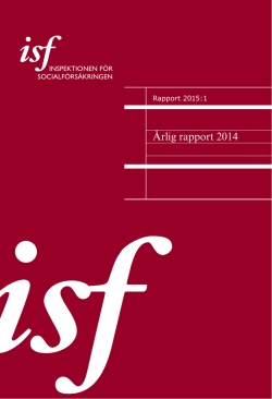 ISF-rapport 2015:1 - Försäkringskassan