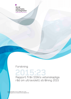 Rapport från SSM:s vetenskapliga råd om ultraviolett strålning 2015