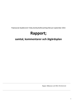 Rapport från psykosocial skyddsrond i Visby