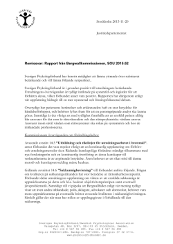 Rapport från Bergwallkommissionen SOU 2015:52