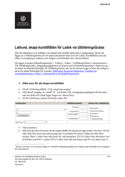 Lathund, skapa kurstillfällen för Ladok via UtbildningsGubas (2015