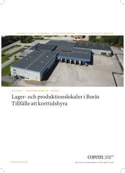 Lager- och produktionslokaler i Borås Tillfälle att