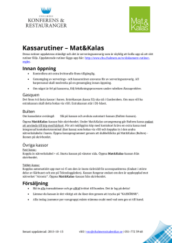 Kassarutiner Mat&Kalas 151013
