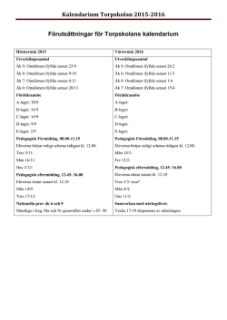Kalendarium Torpskolan 2015-2016