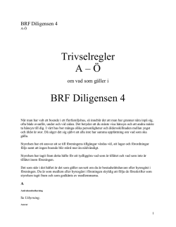 Trivselregler BRF Diligensen