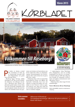 Välkommen till Raseborg! - Finlands svenska kyrkosångsförbund
