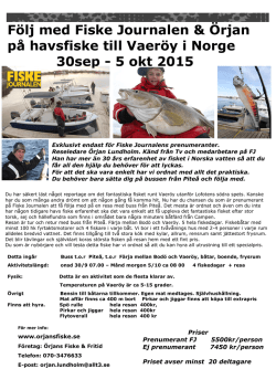 Följ med Fiske Journalen & Örjan på havsfiske till Vaeröy i Norge
