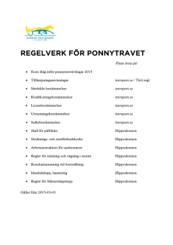 Regelverk Ponnytrav 2015