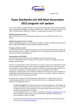 Team Stockholm och SEB Next Generation 2015 program och spelare