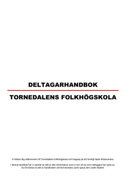 DELTAGARHANDBOK  - Tornedalens folkhögskola