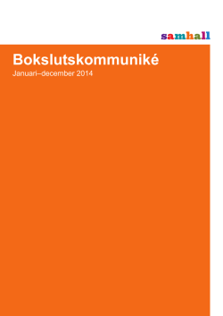 Bokslutskommuniké 2014
