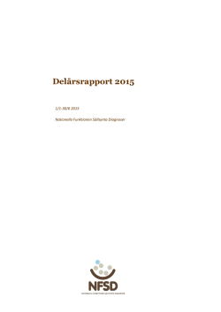 Delårsrapport 2015 - Nationella Funktionen Sällsynta Diagnoser