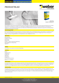 Produktdatablad pdf weber.floor 644 värmegolvspackel DR