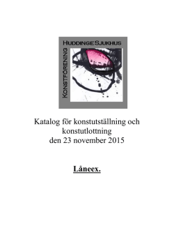 Katalog för konstutställning och konstutlottning den 23 november