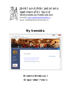 Jämtland/Härjedalens spelmansförbund Ny hemsida