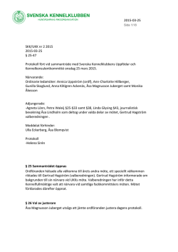 Uppfödar- och kennelkonsulentkommittén, protokoll 2, 2015