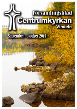 Sept-okt 2015 - Centrumkyrkan Vindeln