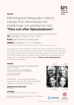 INM (Integrerad Närsjukvård i Malmö) inbjuder till en eftermiddag