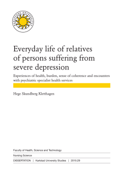 Everyday life of relatives of persons suffering from