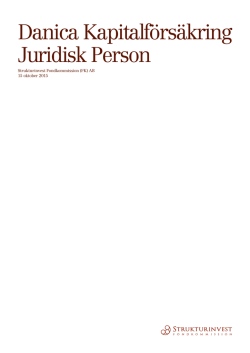 Danica Kapitalförsäkring Juridisk Person
