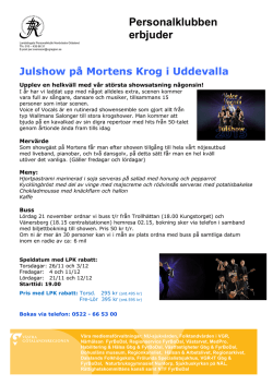Julshow på Mortens Krog i Uddevalla 2015