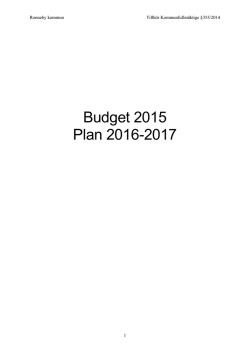 Budget 2015 Plan 2016-2017