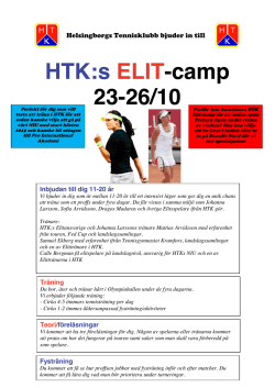 HTK:s ELIT-camp 23-26/10 - Helsingborgs Tennisklubb