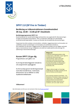 SPFiT 2.0 (SP Fire in Timber) Beräkning av träkonstruktioners