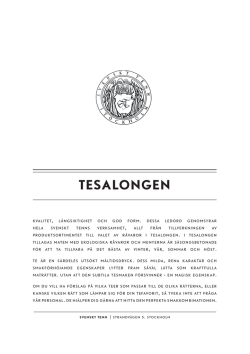 Tesalongsmeny - Svenskt Tenn