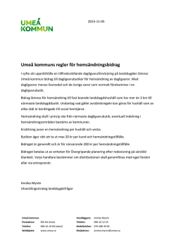 Umeå kommuns regler för hemsändningsbidrag