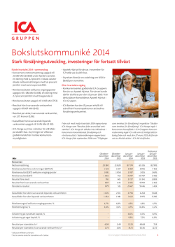 Bokslutskommuniké 2014